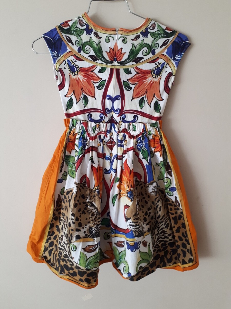 ワンピース DOLCE&GABBANA Majolica Kids Dress 23607408_53632719_600.jpg