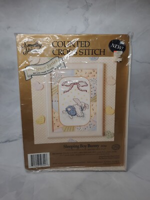 Vintage Candamar Something Special Counted Cross Stitch Kit Sleeping Boy Bunny