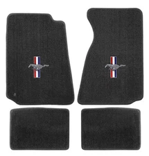 NEW! 1994 - 2004 Ford Mustang Gray Floor mats with Logo Set of 4 Carpet RWB Logo
