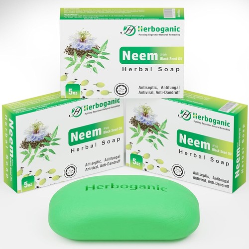 Neem & Black Seed Herbal Soap 5oz Natural Face & Body Bar Pack of 1, 3 or 6 Unis - Picture 2 of 30