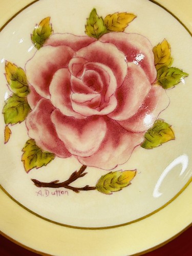 Vintage Coalport Red Teacup and Saucer Hand Painted Signed Arttist M in England - Picture 6 of 13