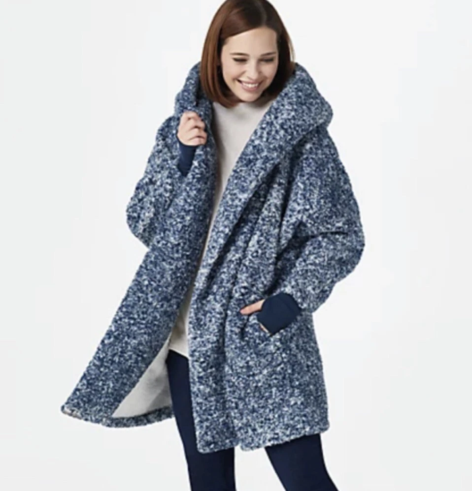 G.I.L.I. The Lounger Regular Oversized Sherpa Hoodie Navy Heather