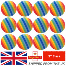 GOLF FOAM PRACTICE BALLS X 12 / HOME GOLF PRACTICE BALLS / RAINBOW BALLS 12 PACK