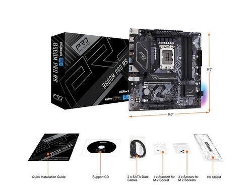 ASRock B660M PRO RS LGA 1700 Intel SATA 6Gb/s DDR4 Micro ATX Motherboard - Picture 8 of 9