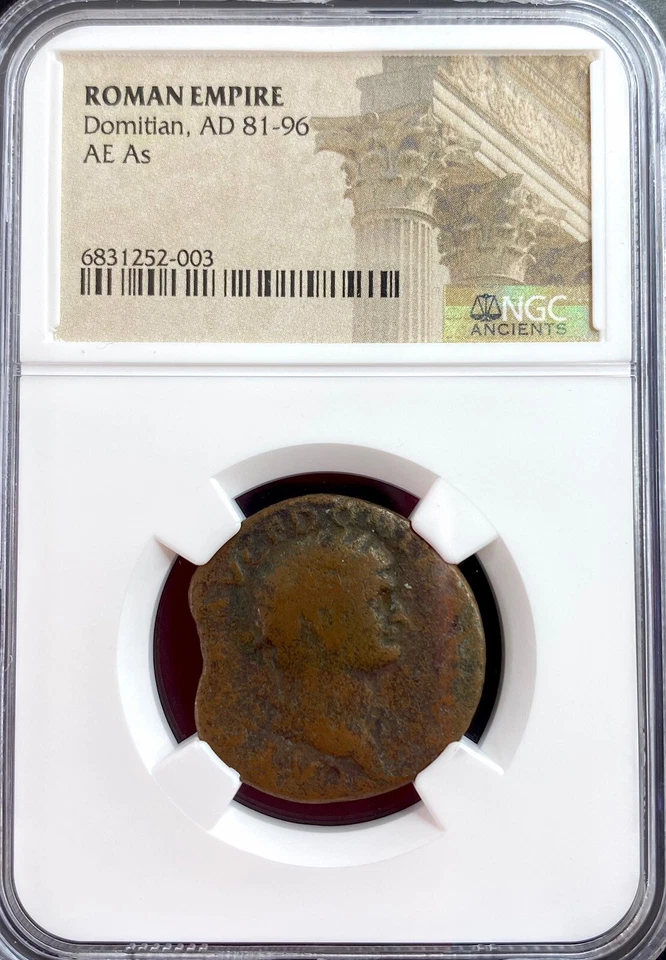 Genuine NGC Certified Ancient Roman Coin Emperor Domitian 81-96 AD AE As - Image 4 of 4