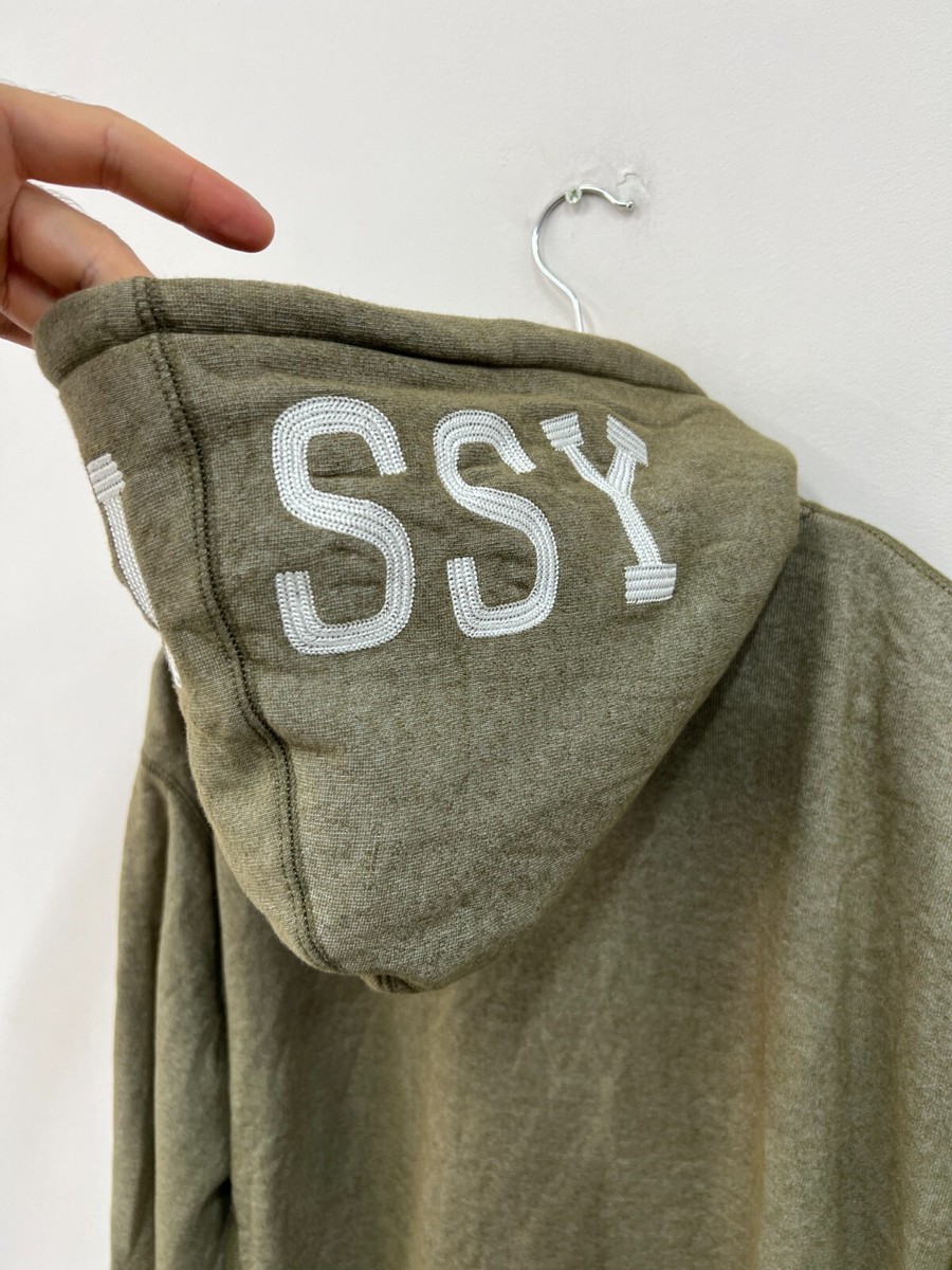 Vintage STUSSY Big Logo Hood Zip Hoodie Mens Size L | eBay