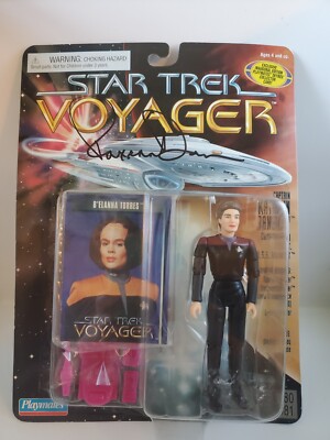 Star Trek Voyager Captain Janeway figure MOC B'Lanna Torres card RARE  SIGNED
