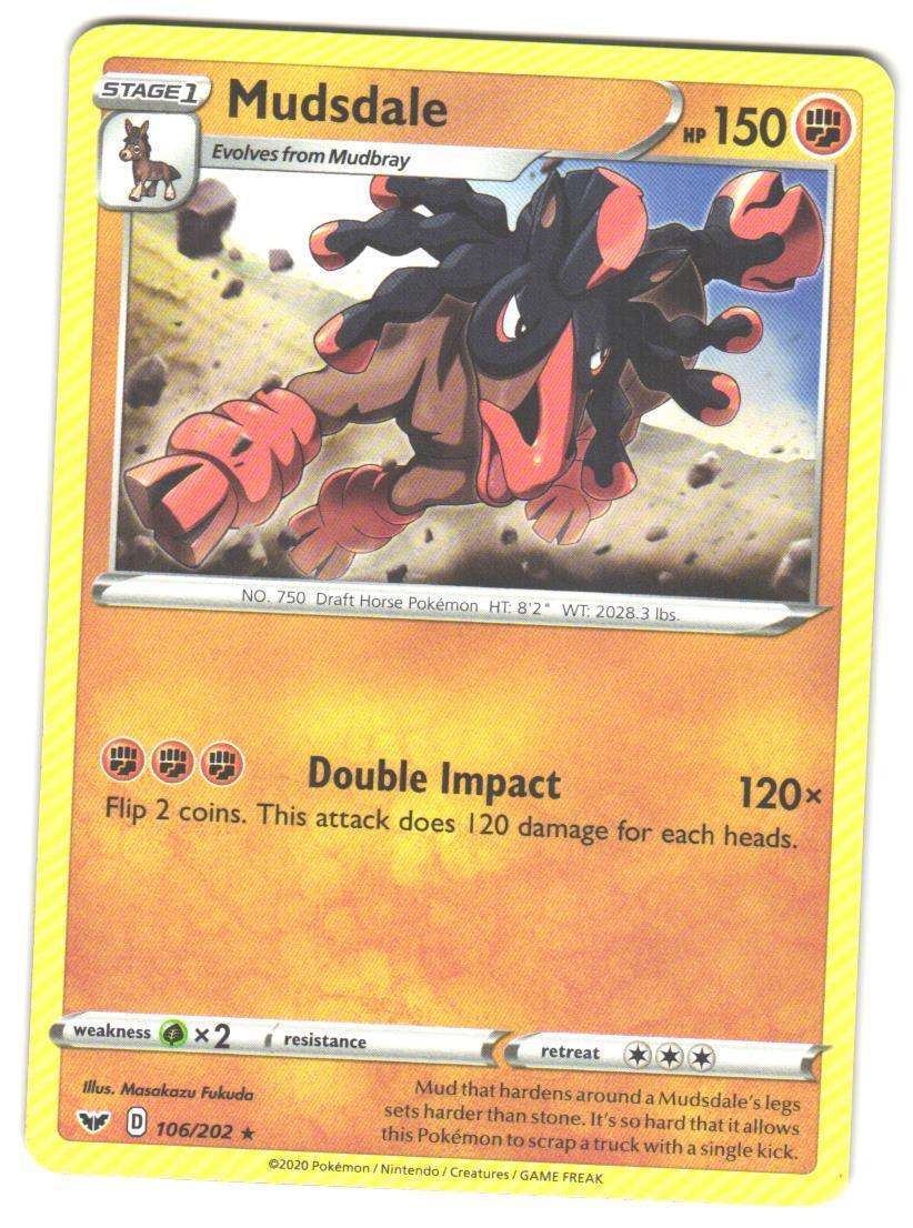 Pokemon SWSH01: Sword & Shield Base Set Mudsdale #106/202 LP Rare
