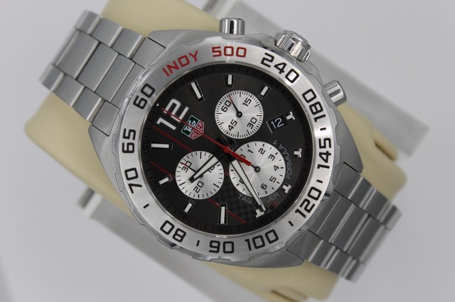 Tag Heuer Formula 1 Watch Mens Caz1114.ba0877 Indy 500 SS Chronograph F1 Silver for sale online