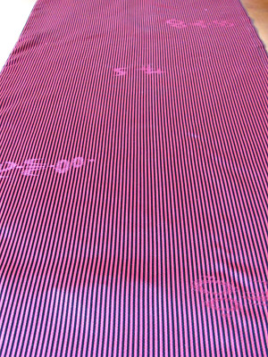 Shima Black Dark Pink Shine Smooth Japanese Kimono Fabric 100% Silk 54'' L #I-14