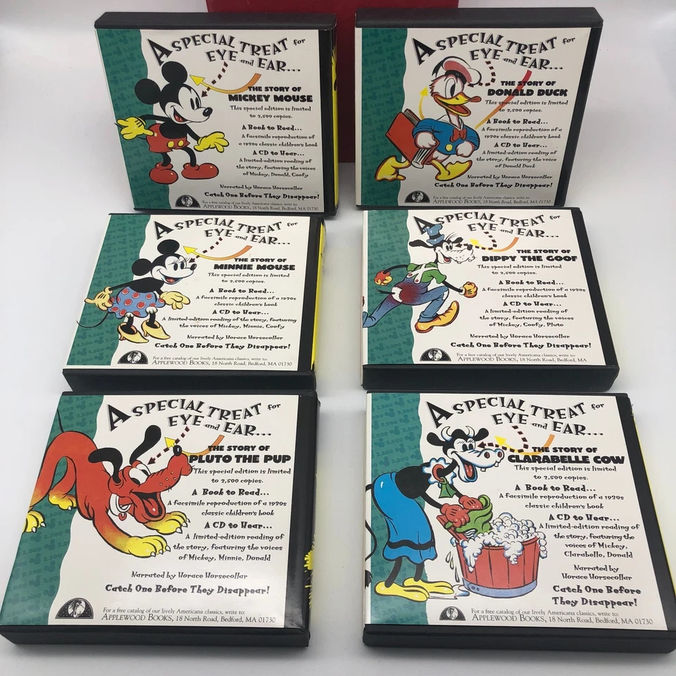 Juego de libros CD de audio de libros Applewood de Mickey Mouse 1996 Walt Disney's Story of...  Foto 2 de 4