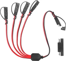 12AWG SAE Y Splitter Extension Cable with SAE Polarity Reverse Adapter 2 FT SAE