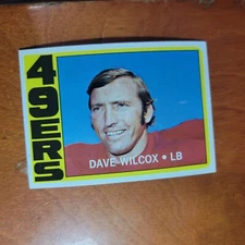 1972 Topps Football #69 Dave Wilcox NR/MINT 49ers hall of fame pro bowler