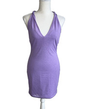 Superdown Lavender Lily Sleeveless Twisted Strap Mini Dress Bodycon Purple Small