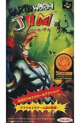 Fita Snes Earthworm Jim Minhoca Cartucho Super Nintendo Novo