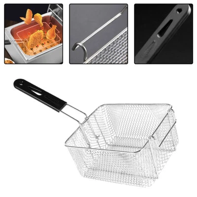 Chip Fryer Basket For Deep Frying Fits Most Commercial-Fryers Stainless Steel