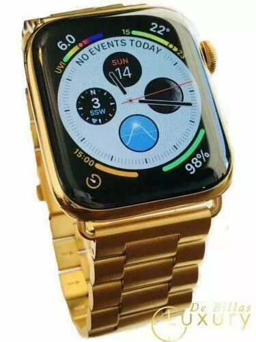 24K Gold Plated 44MM Apple Watch SERIES 4 With Gold Links Band eBay
