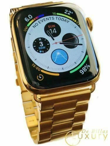 24K Gold Plated 44MM Apple Watch SERIES 4 With Gold Links Band - Image 2 of 4
