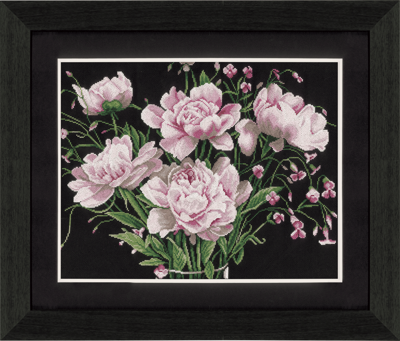 Lanarte Counted Cross Stitch Kit: Pink Roses (Aida,W), NA, 46 x 37cm - Image 2