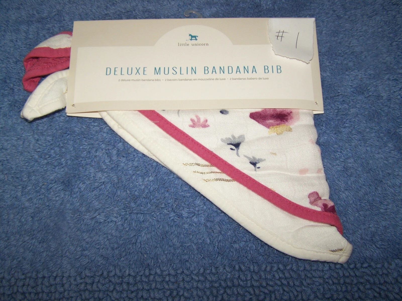 Little Unicorn Boutique Deluxe Muslin Bandana Bib Pair Fairy Garden NWT #1