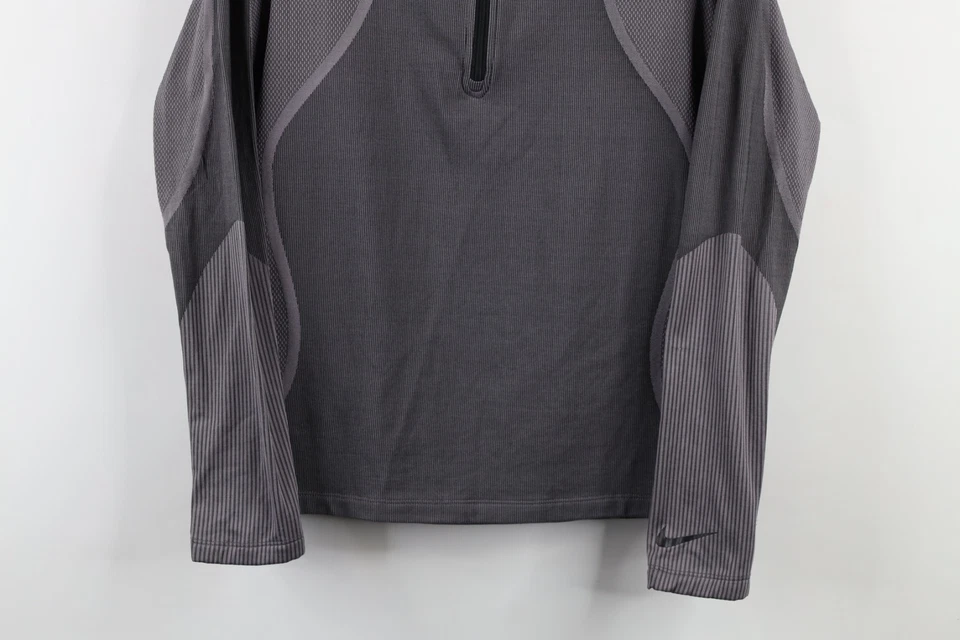 Nike Pro Mujer M Hipercálido Rayas Tejido Media Cremallera Pullover Suéter Compresión Foto 3 de 4