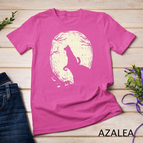 T-Shirt Shiba Inu Hund heulend Vollmond Vintage Halloween Haustier Geschenk Unisex - Bild 9 von 15