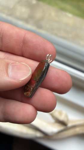Sterling Silver Genuine Natural Fiery Ammolite Freeform Nugget Pendant - Video 1 of 1