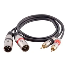 Seismic Audio Speakers 3 Foot XLR Dual Male Patch Cable, 2 XLR To 2 RCA Audio...