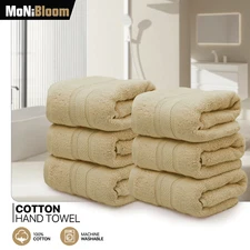 100% Cotton Soft Hand Towels Set 6 Pack 16"x28" Highly Absorbent 600 GSM Towels