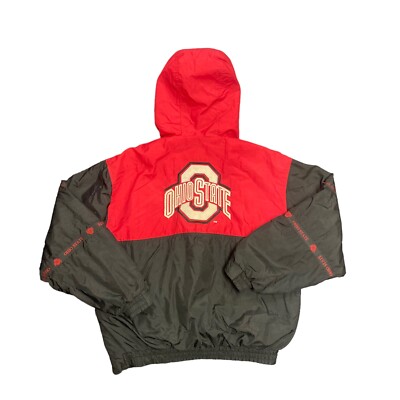 Vintage Turbo Sportswear Ohio State Buckeyes Full Zip Puffer Jacket Adult  Sz L
