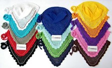 AMIDALE FLY VEIL HORSE EAR NET CROCHET WITH PIPING 14 COLORS FULL, COB, PONY NEW