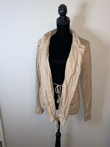 Calvin Klein Jeans Beige Tan 100% Linen Utility Jacket Women’s Size Large - Picture 4 of 10