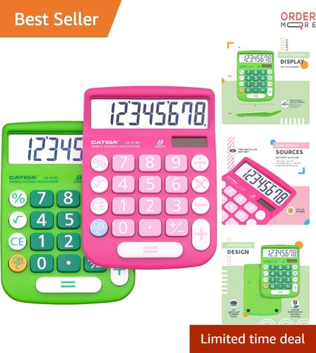 Desktop Calculator 8 Digit Solar Power LCD Large Buttons Office School Business