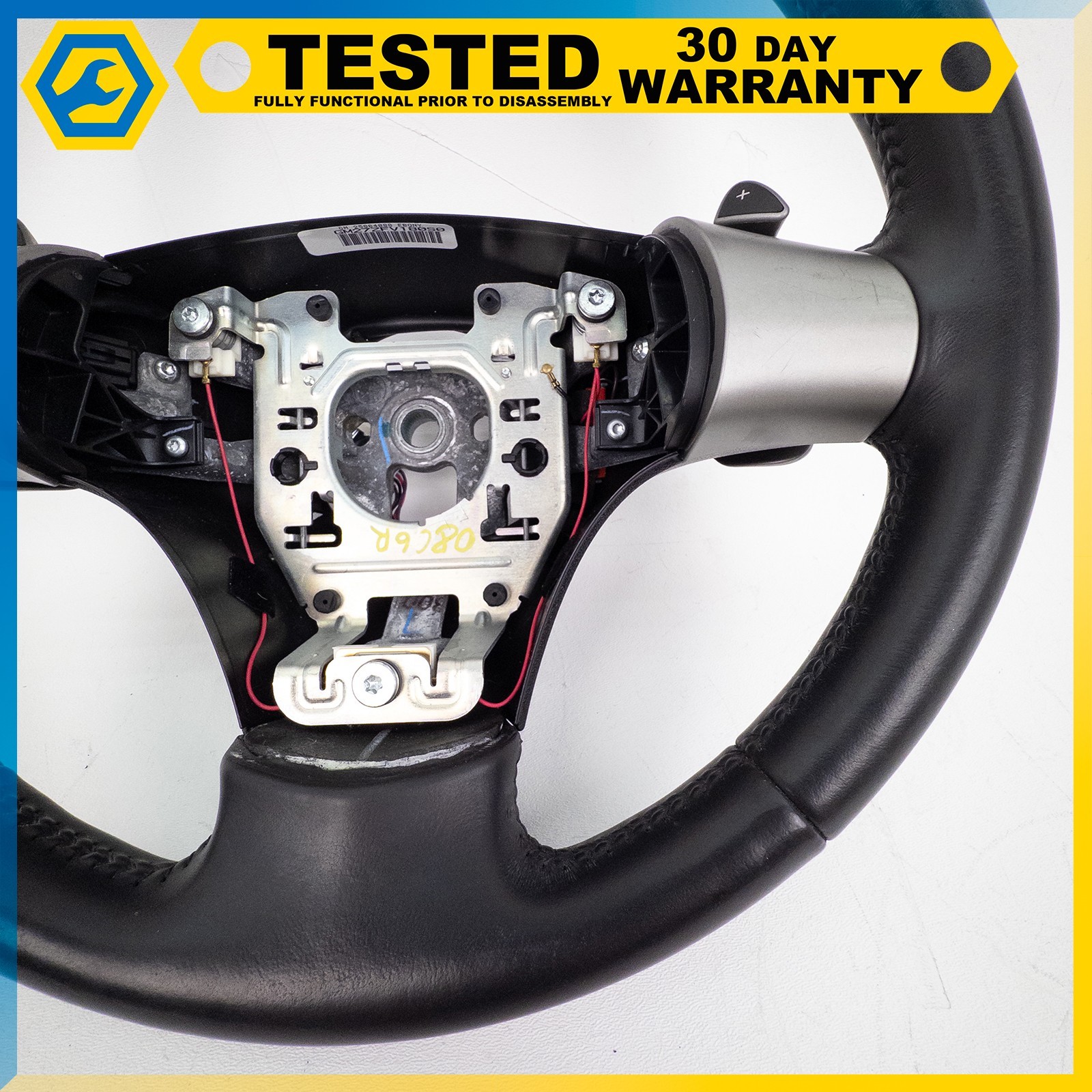 05-13 CHEVROLET CORVETTE C6 DRIVER STEERING WHEEL ASSEMBLY PADDLE SHIFT BLACK OE
