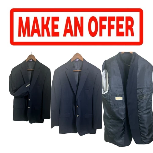 ?? Giacca cappotto sportivo blazer uomo Michael Kors 42L blu navy argento bottoni 0128