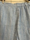 Liv By Habitat Clothes Pants Women's Large Blue Linen Striped Full Crop Relaxed — photo 8