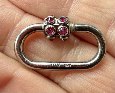 Marla Aaron Stoned Lock 14k Gold Rubine Neu ohne Etikett