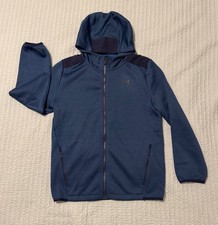 Under Armor Zip Up Hoodie Sweatshirt Kids Fleece Lined Blue Size Large