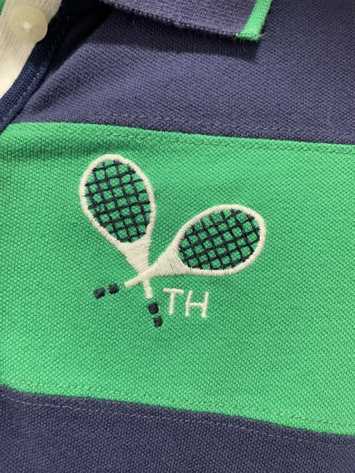 Vestido raqueta tenis Tommy Hilfiger jóvenes niñas talla M (8/10) verde y azul marino a rayas Foto 3 de 4