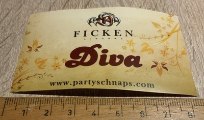 Aufkleber ''Diva von FICKEN''. ca. 8,5 x 5,5 cm