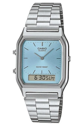 CASIO Collection Edgy Armbanduhr Ana-Digi Stahl/Hellblau AQ-230A-2A1MQYES - Bild 1 von 3