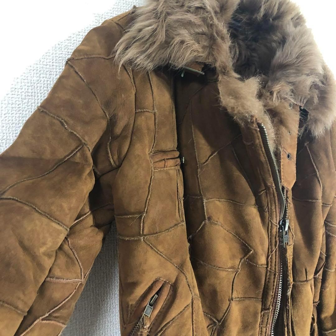 Only one   Patchwork  sheepskin riders jacket - image 15