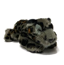 Conservation Collection Leopard Cat Stuffed Animal Plush Gray Wildlife Artists