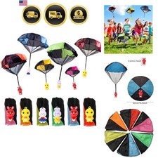 6 Pack Parachute Toy Outdoor Hand Throw Flying Toys for Kids Boys Girls Easte...