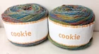 Jarbo Cookie Blue Colorful Shades Self Striping Yarn 200 gr Lot of 2 Cake Skeins