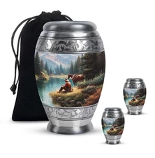 Cowboys Urns 10Inch + 3Inch Set Of 2 for Adult Ashes Decorative Gift for Men