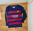 FC BARCELONA Spain 2015 2016  Home Soccer Jersey Football NIKE LONG SLEEVE XL
