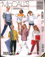 4080 Vintage McCalls SEWING Pattern 1980s Boys Girls Pants Shorts Top Shirt M
