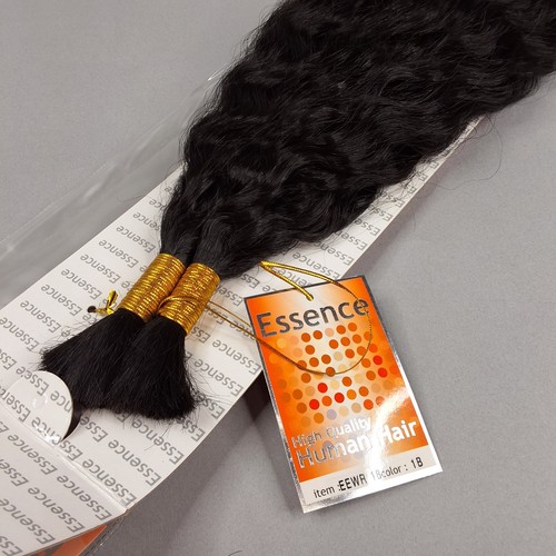 18" Super Bulk #1B Off Black Wet N Wavy Micro Flechten Echthaar Mischung - Bild 4 von 6