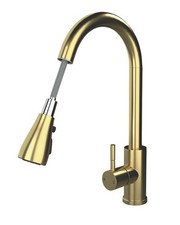 Ellsi Brushed Brass Kitchen Tap Pull Out Spray Mixer New